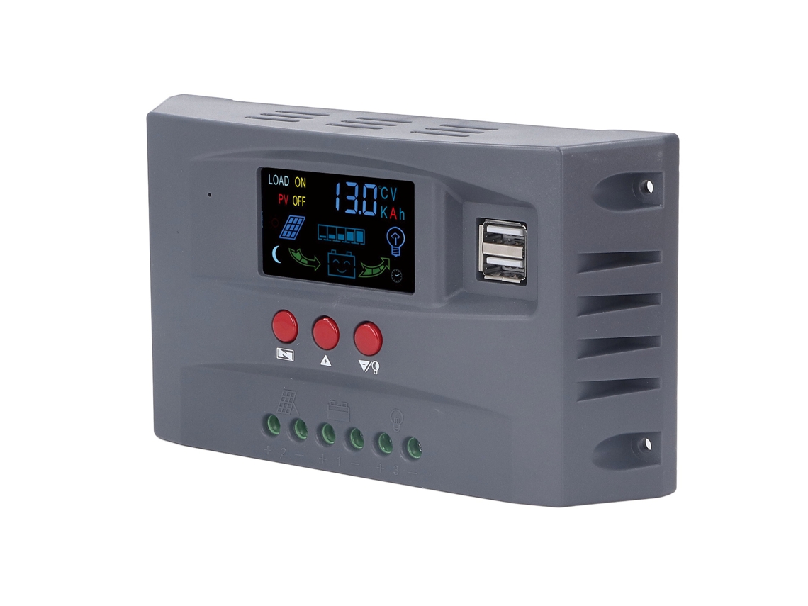 Controlador De Carga Solar Mppt 12v/24v 10a Com Lcd E Proteção Contra Sobrecorrente