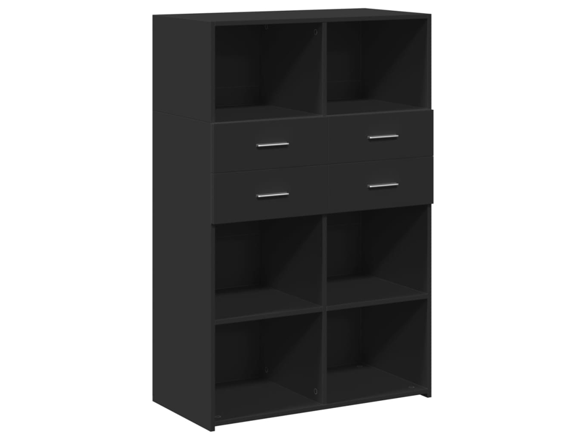 Armário Alto Derivados de Madeira Preto MAISON EXCLUSIVE (80x42,5x124 cm)