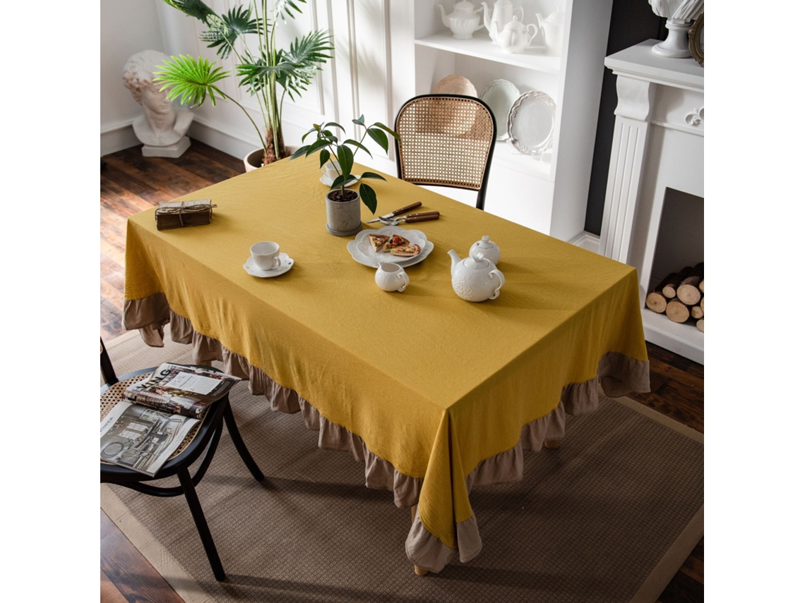 Toalhas De Mesa Toalha De Mesa Toalha De Mesa De Algodão Toalha De Mesa Retangular Com Babados