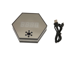 Câmera de Vigilância Wifi Inteligente 1080p Hd com Display de Relógio Luz Colorida e Visão Noturna Preta