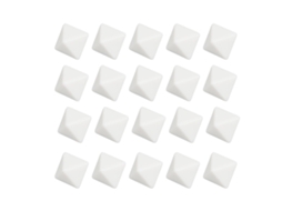 Dados de 8 faces de plástico branco, conjunto DIY para jogos de mesa, festas, ensino | S/MARCA