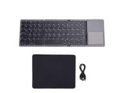 Aetheria teclado Bluetooth Dobrável Portátil Triplo Folding com Touchpad Recarregável Sem Fio Preto