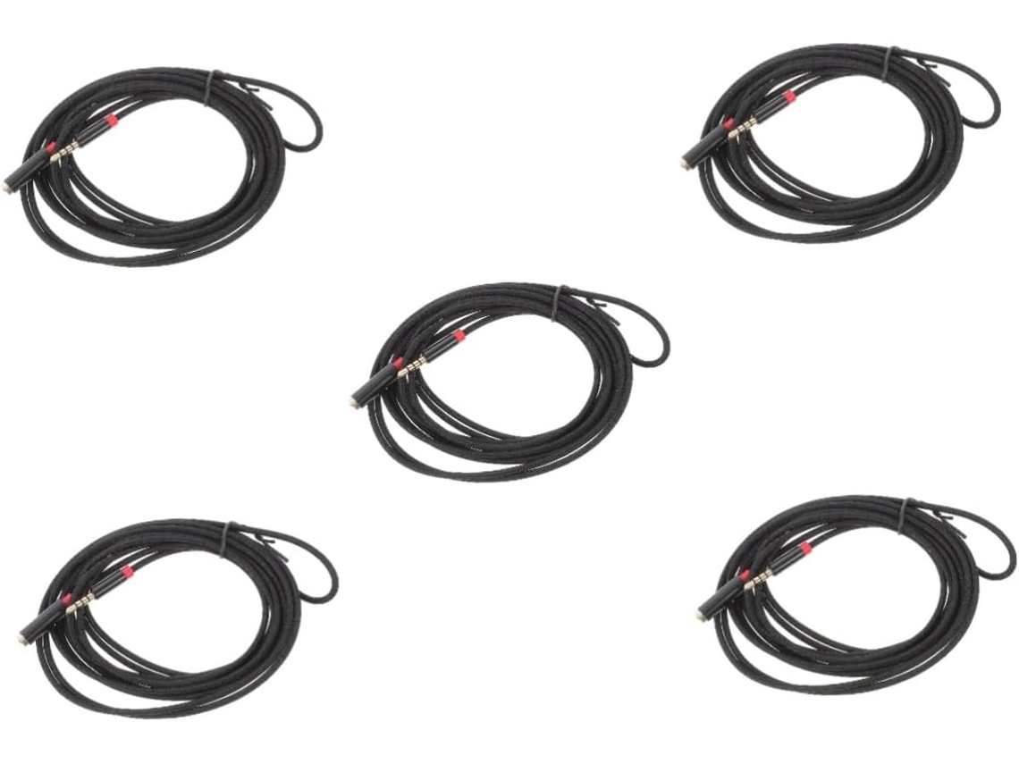 Cabo Extensor de Áudio Estéreo de 5 Peças Compatível com Fones de Ouvido e Microfones. SFUSHOS