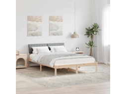 Vidaxl Estrutura Da Cama Marrom E Cinza Claro 135 X 190 Cm