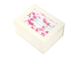 Caixa de Presente com Flor de Sabão e Moldura para Fotos