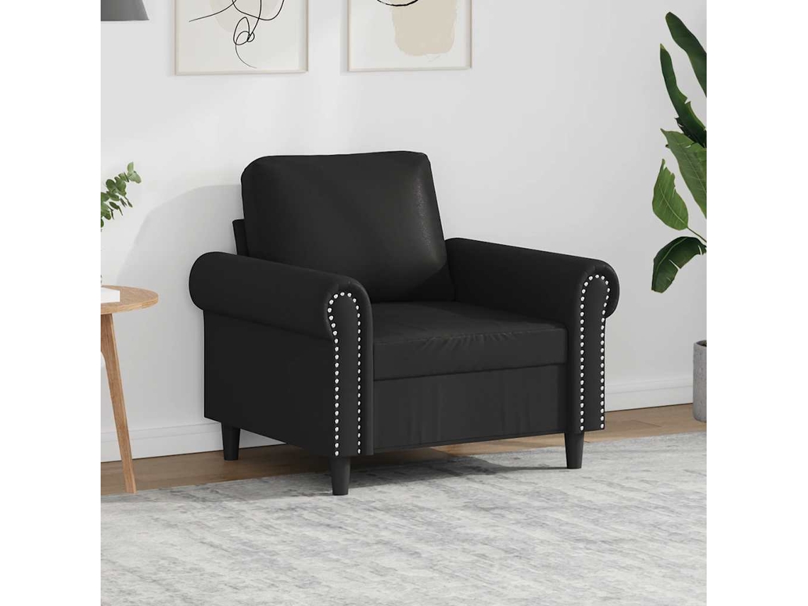 Vidaxl Poltrona Couro Artificial 60 Cm Preto