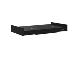 Conjunto 1 Estrutura De Cama Moderna Vidaxl Preto Madeira De Pinho Maciça (120 X 190 Cm)