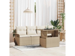 Vidaxl Conjunto De Sofá De Jardim 5 Unid. Bege