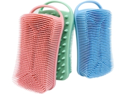 Conjunto Mikikit Com 3 Escovas De Banho Quadradas Silicone, 90g, Dupla Face Esfoliante E Macia, Para Mulheres E Homens