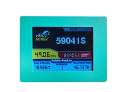 Minerador de loteria BTC com tela LCD de 2,8 polegadas e taxa de transferência de 56 kHz, Brilvibera Verde