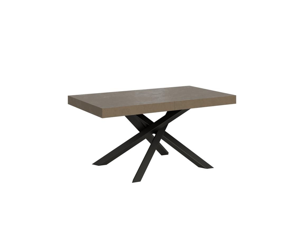 Mesa Extensível Volantis Cinza Pomba 160/264x90 Cm Com Pés Antracite Itamoby