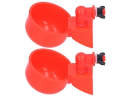 Taça de Água Automática de Plástico Vermelho para aves | S/MARCA