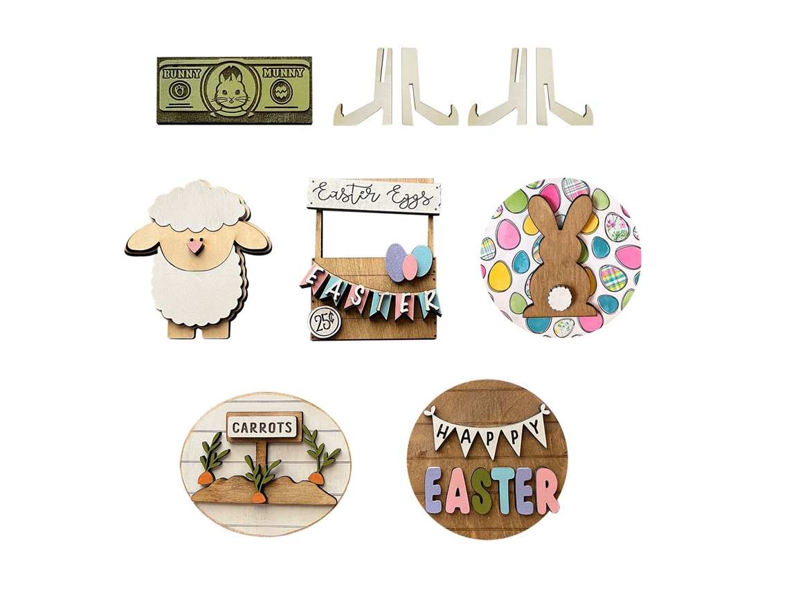 Laxiscreed Bandeja Decorativa De Páscoa Em Camadas Para Decoração De Casa