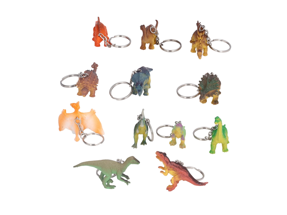 Ats 12 Porta chaves de Dinossauro Estilos Diferentes Animais Simulados Presentes Decoração Porta chaves K2108