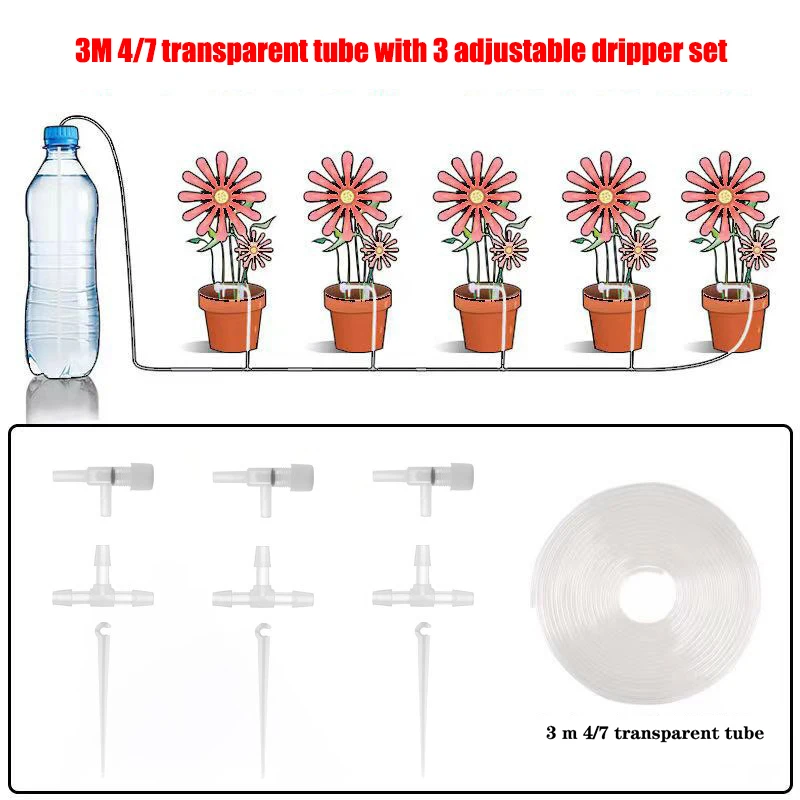 Kit de Irrigação por Gotejamento MDUG (3 metros de mangueira, 3 reguladores)