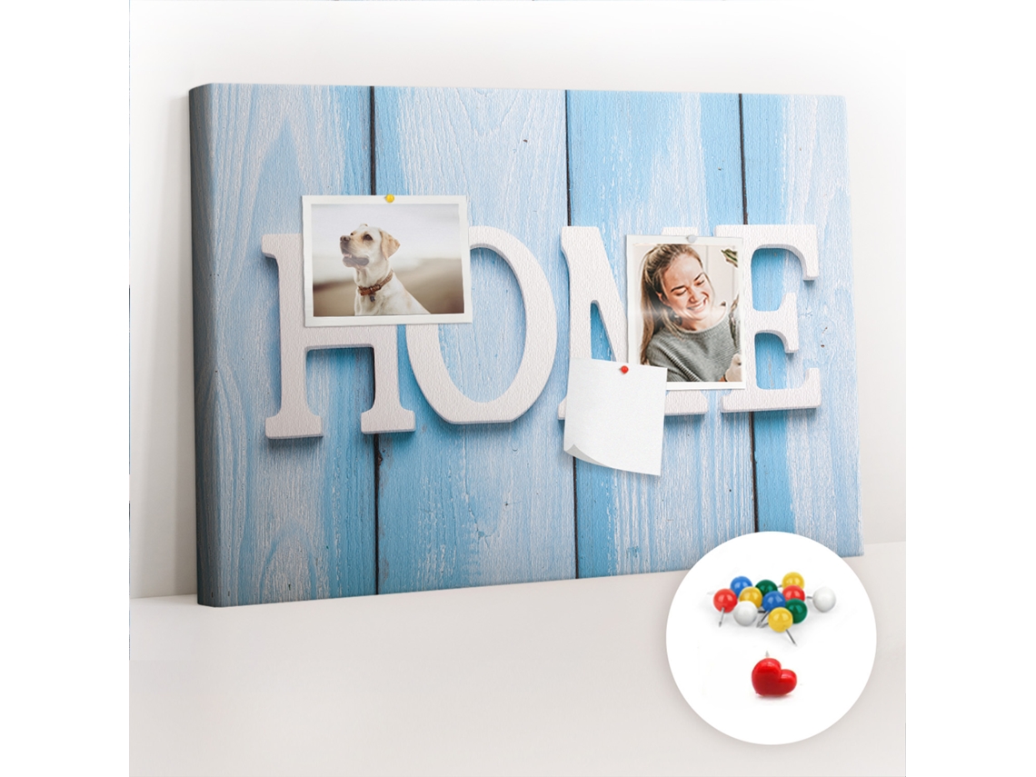 Painel De Cortiça Para Parede Inscrição "casa" Para A Sala De Estar Espelharte (60x40 Cm)