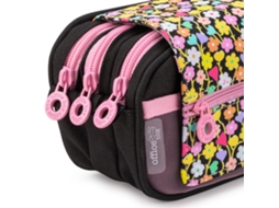 Officebox Estojo Portatodo Triple com Tres Fechos para Material Escolar Flowers