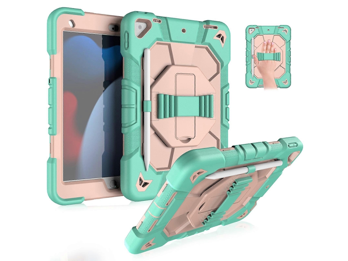 Capa Protetora Em Silicone E Plástico Com Suporte Para Ipad 10.2 (2020) (2019), Verde Elysve