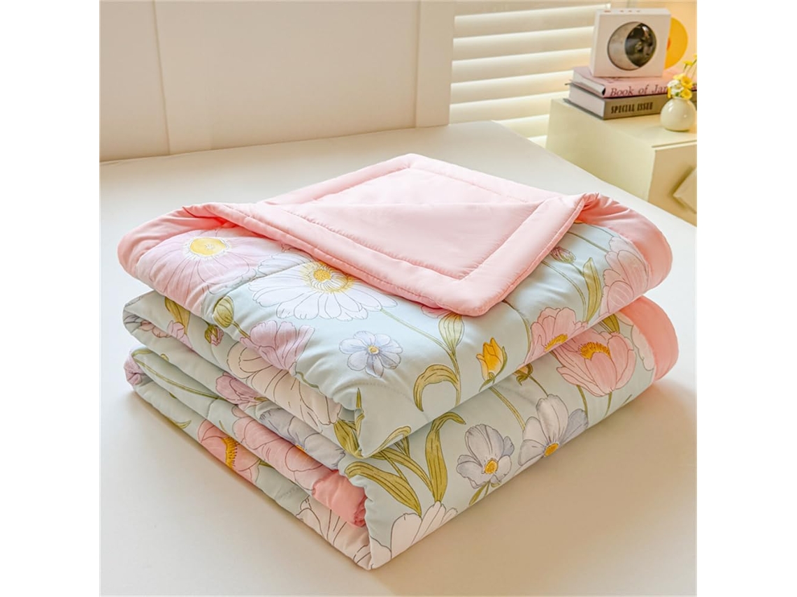 Colcha Acolchoada Fansu Capa de Cama Manta para Ar Condicionado Enchimento Algodão Sofá com Estampa Floral Nór