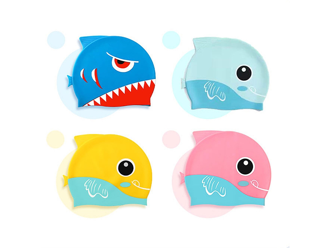 Peixe Cartoon Silicone Natação Crianças 3 12 Anos Azul