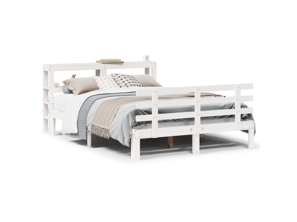 Bed Frame, Bed Frames Vidaxl Branco Madeira