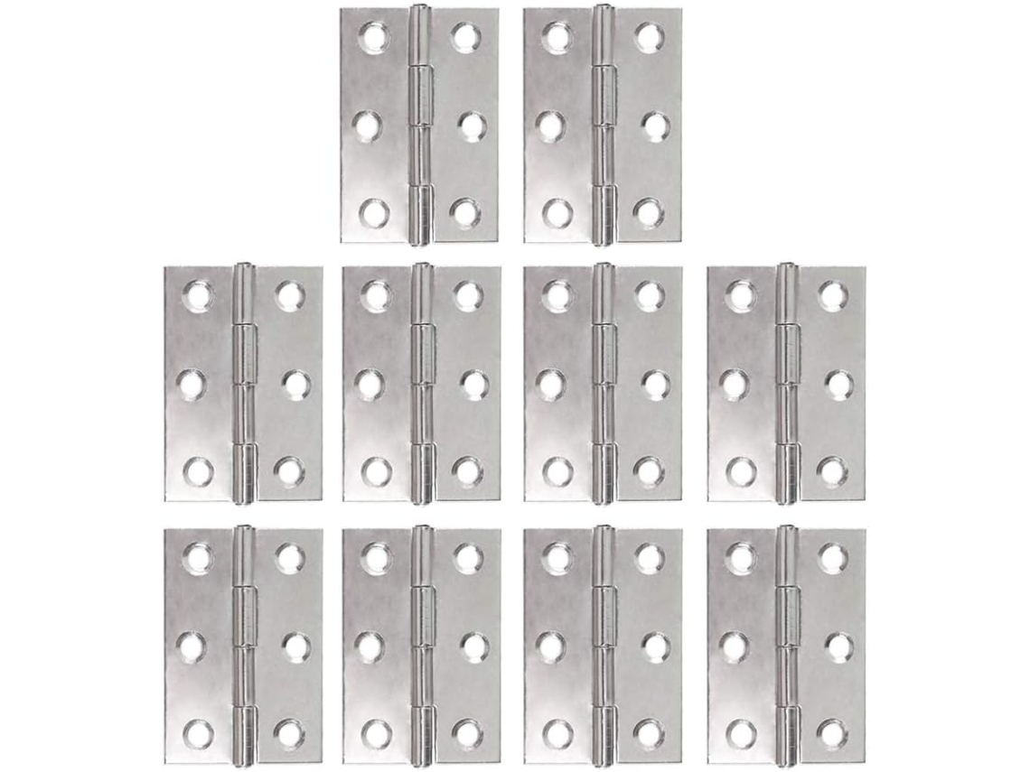 Pacote Com 10 Dobradiças De Aço Inoxidável, Para Piano, Dobráveis, Para Armários