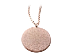 Colar Pingente Round Saint Aço Inoxidável Rosa Sem Tamanho