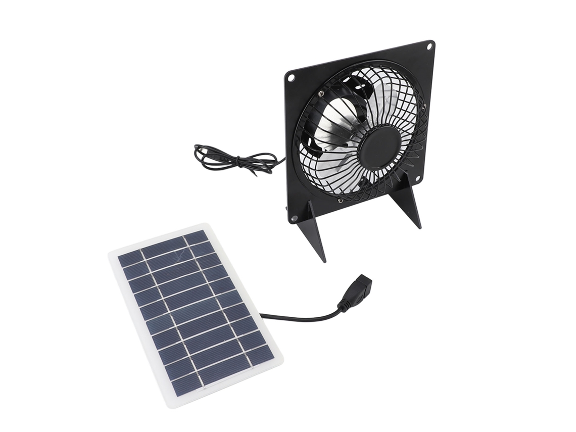 Exaustor Solar 10w Eficiente Casa Pets Shed Banheiro