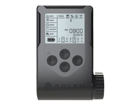 Solem Woobee Bluetooth Programmer 6 Zones - Controle de irrigação autônomo e completo O Solem Woobee Bluetooth Programmer permite gerenciar até 6