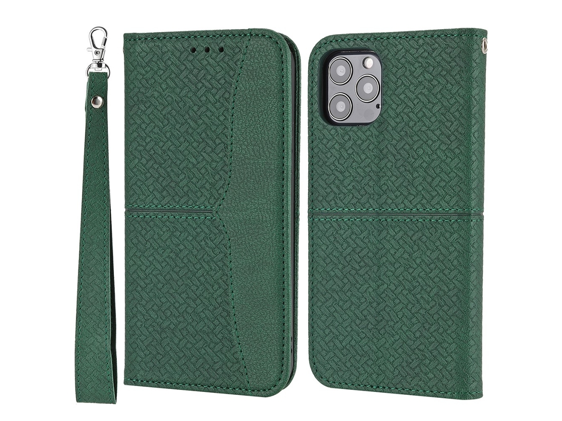 Capa Pega Para Iphone 15 Pro Pele Sintética Verde