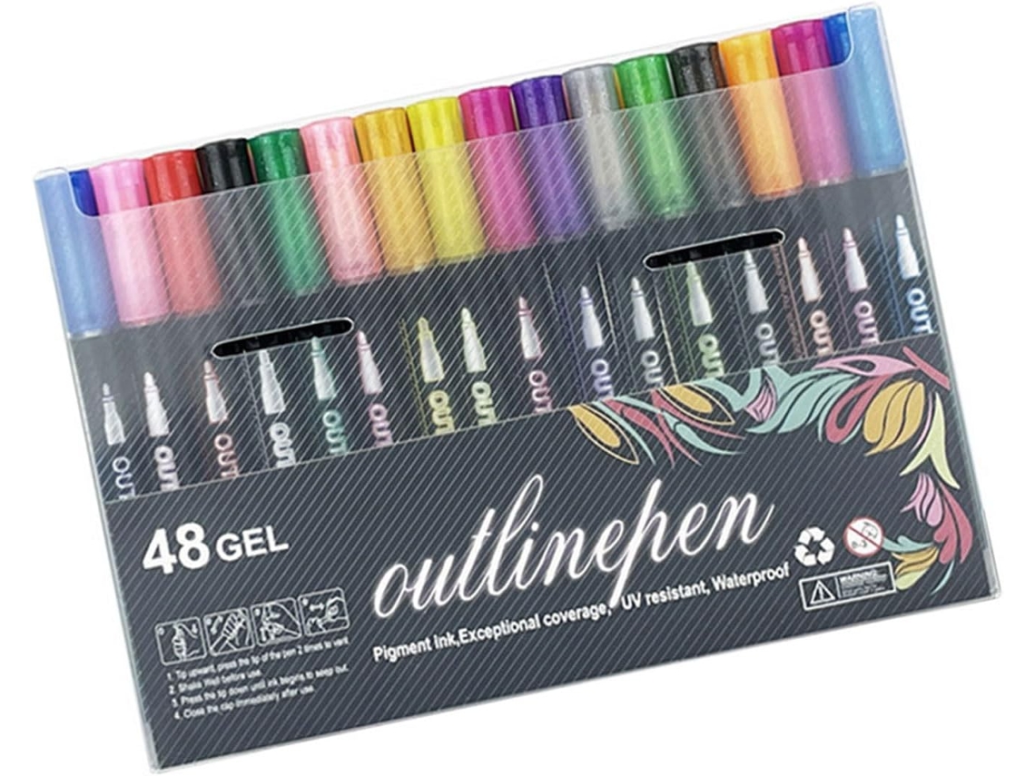 Conjunto De 3 Marcadores Metálicos Com Glitter, Resistentes Ao Desbotamento E Ponta Dupla, Ideais Para Artesanato.
