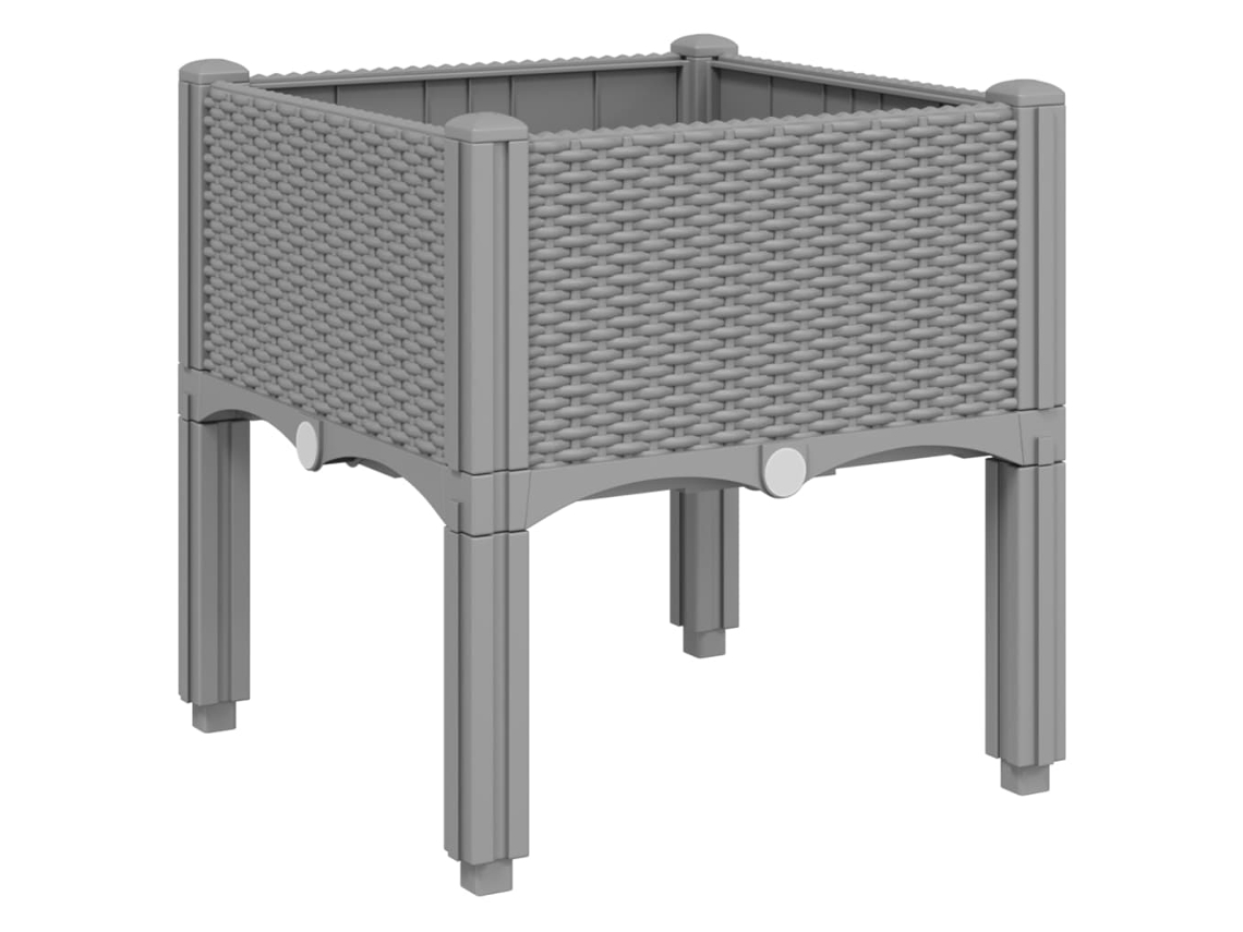 Vaso/Floreira de Jardim com Pernas VIDAXL Pp Cinzento-Claro 40 X 40 X 42 Cm