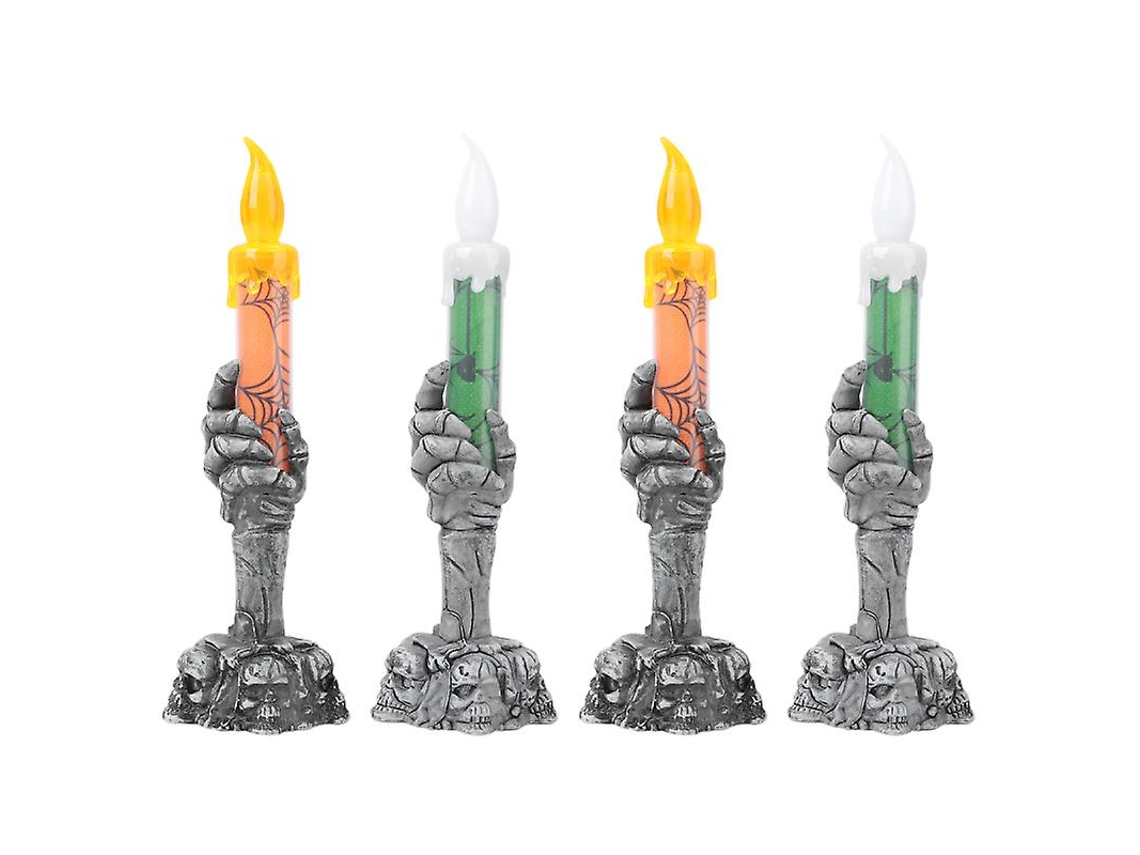 4 Peças de Velas Led Longas para Decorações de Halloween ALLINLESS