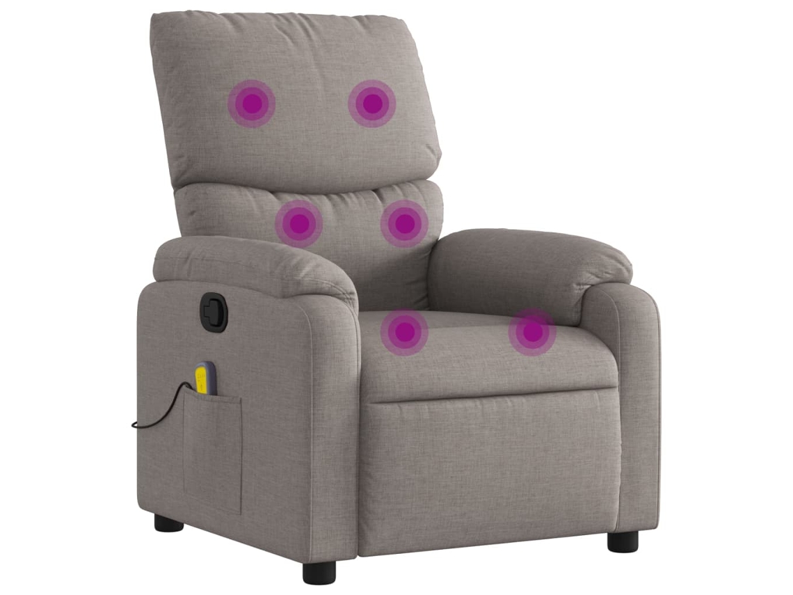 Massage Recliner Chair, Massage Recliner Chairs Vidaxl Cinzento-acastanhado Tecido