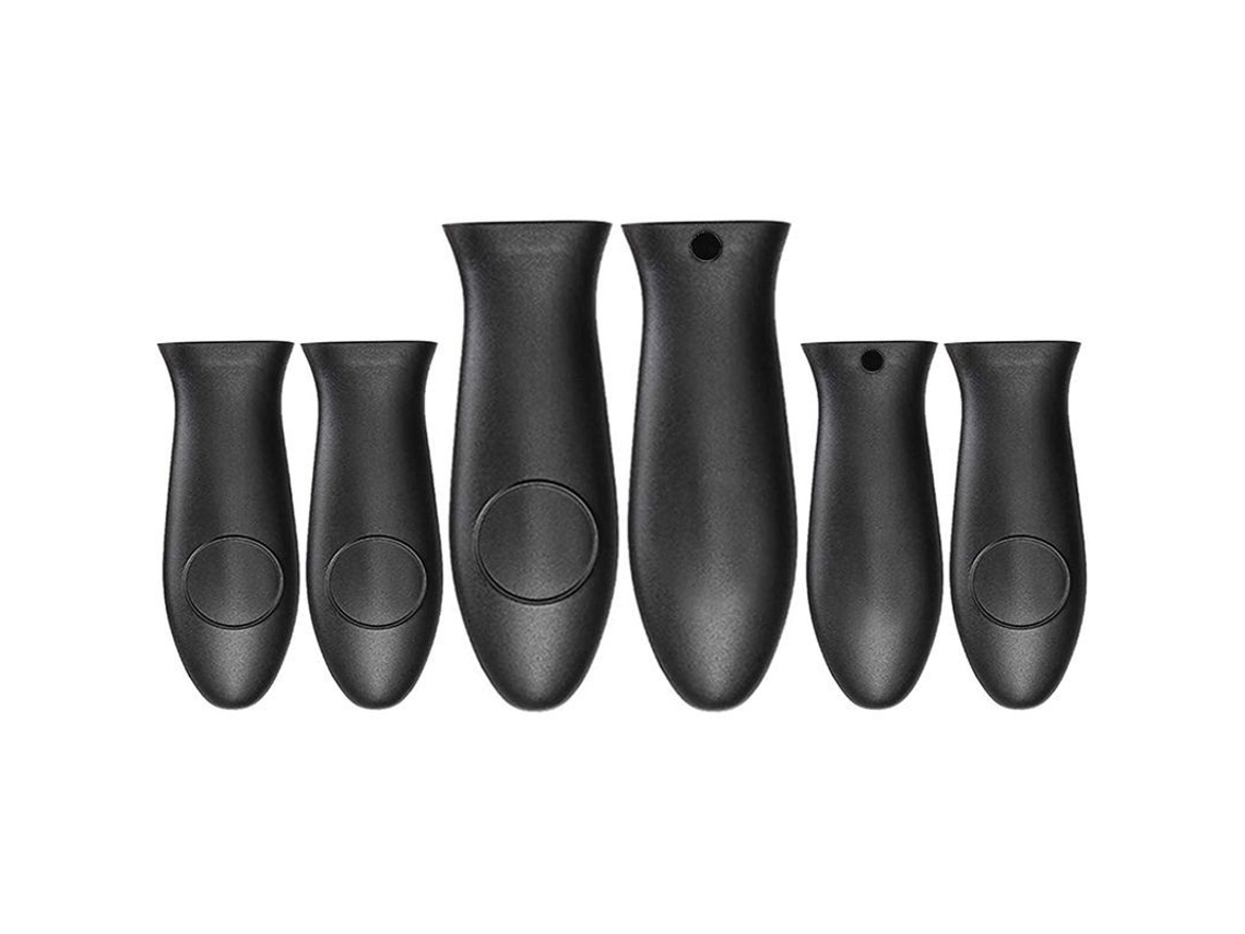 Capa de Cabo de Silicone Nova Line, para panelas de ferro, preta, 6 peças, marca S/MARCA
