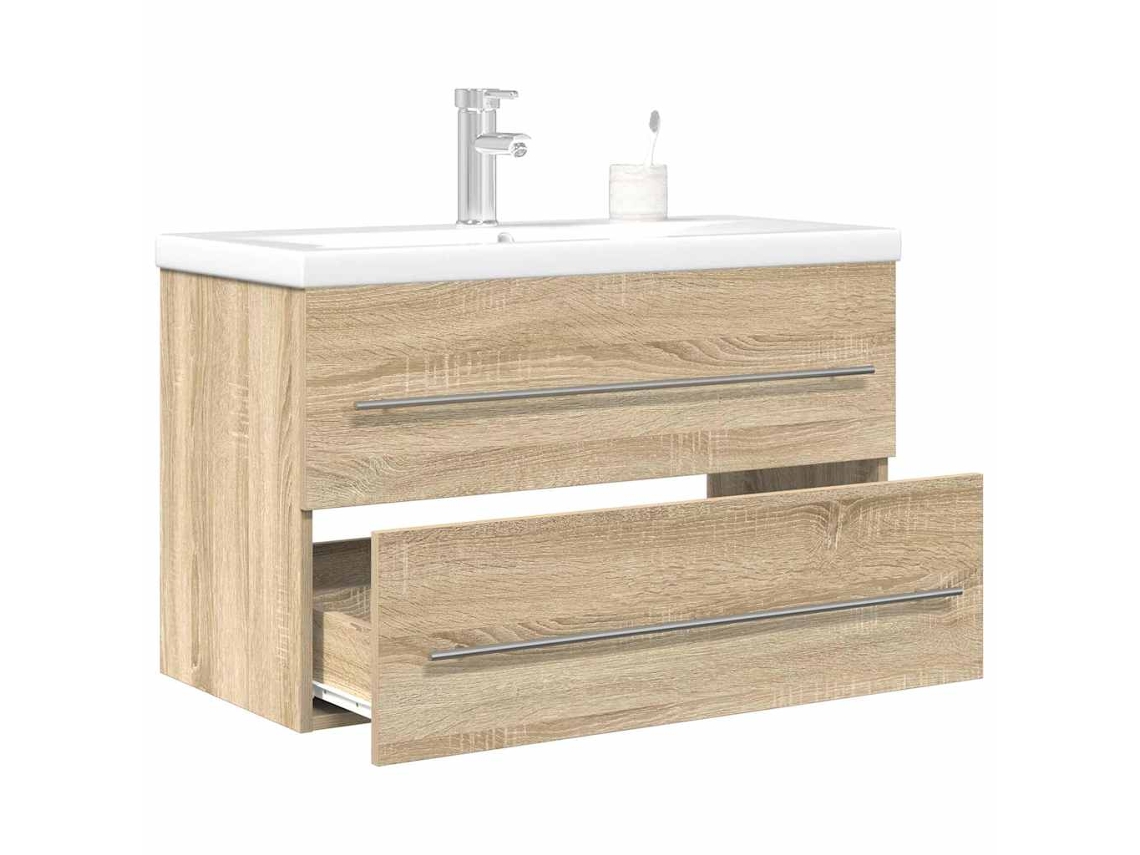Vidaxl 2 Pcs Conj. Móveis Casa Banho Derivados Madeira Carvalho Sonoma