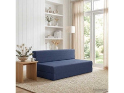 Vidaxl Sofá Cama Dobrável Azul 152 X 86,5 X 60 Cm Tecido