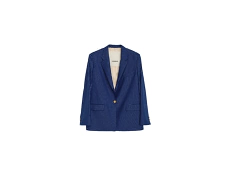 Blazer De Mulher Apaperkid Gessato Mais De Lã Azul (40)