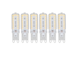6pcs Lâmpadas Led G9 7w regulável 360° base G9 iluminação branca quente 220 240v