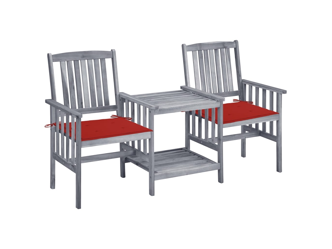 Garden Chair With Tea Table, Garden Chairs With Tea Tables Vidaxl Cinzeto Madeira De Acácia (n/a)