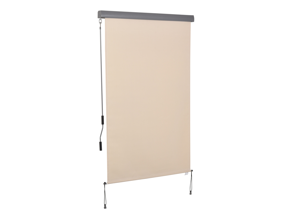 Toldo Vertical Creme 200x120cm, Poliéster/alumínio, Manivela, Privacidade. Ge