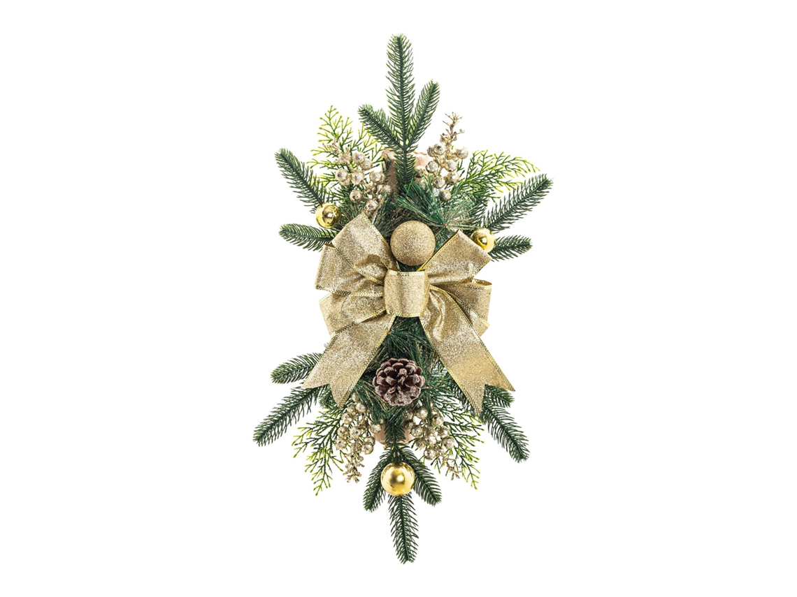 Enfeite De Natal Laxiscreed, Coroa Para Escada De 60cm Com Ornamentos Natalícios