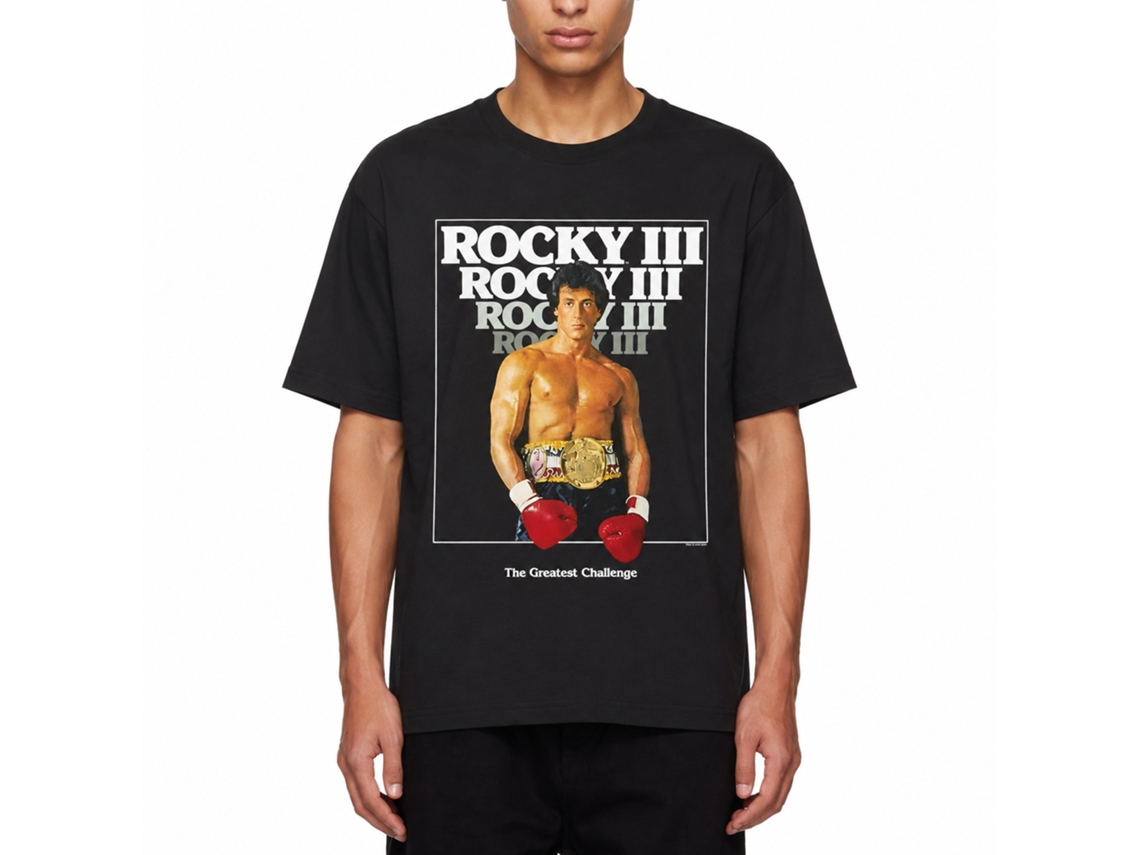 Rockinstone Rocky Movie 3 Poster Black Adult T-shirt Size:s
