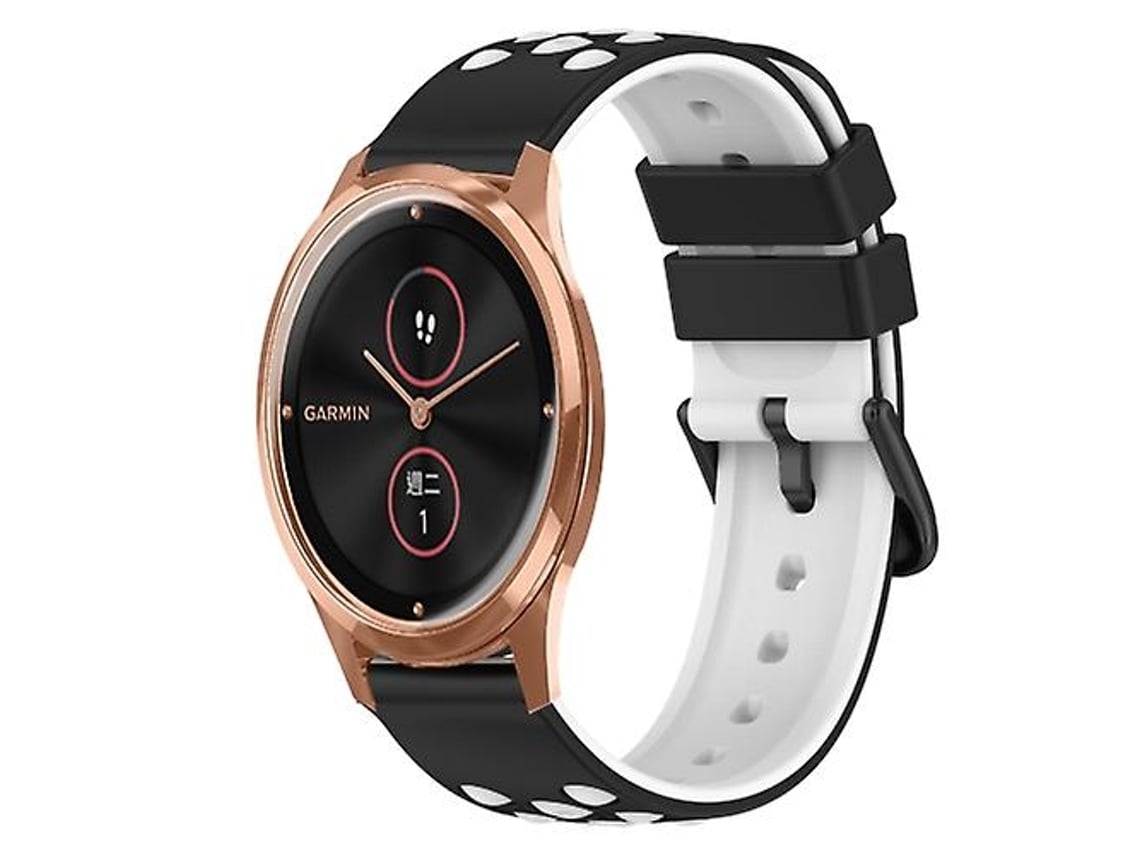 Pulseira De Relógio Garmin Garminmove Luxe Silicone Bicolor 20 Mm, Rosa E Branco.