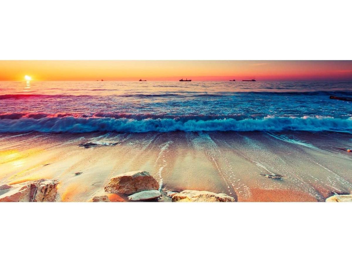 Cabeceira de Cama OEDIM Praia e Ondas (Multicolor - 150x60cm - PVC)