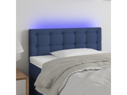 Vidaxl Cabeceira De Cama C/ Luzes Led Tecido 100x5x78/88 Cm Azul