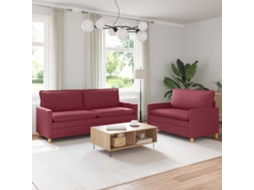 Vidaxl Conjunto De Sofás 2 Unid. Vinho Vermelho Tecido