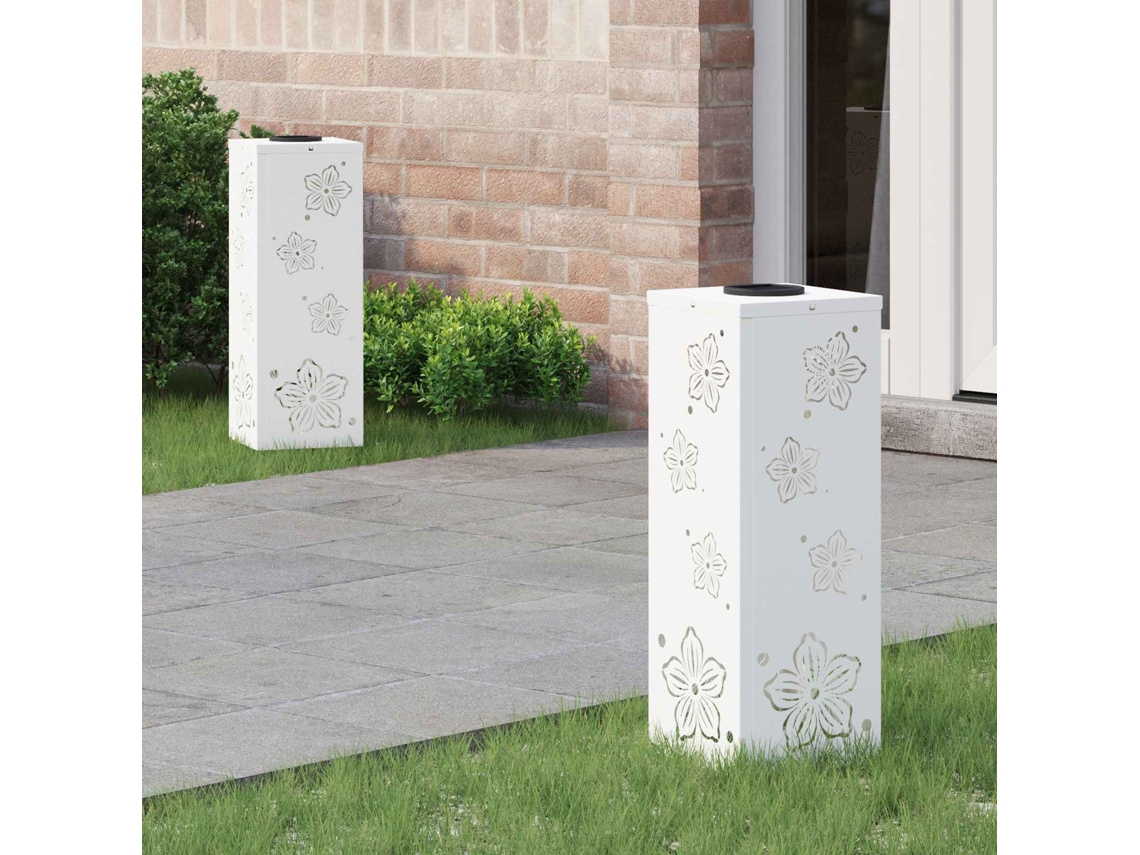 Vidaxl Luz Solar Led De Caminho 2 Unid. Branco Quente 18 X 18 X 50 Cm