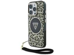 Capa De Tpu Magnética Guess Para Iphone 16 Pro Para Magsafe Triângulo De Leopardo