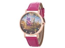 Reloj De Cuarzo Elegante Y Casual Unisex Para Parejas Regalo (rojo Rosa)